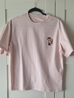 Pink anime Neza t-shirt with cute design, Size: L
